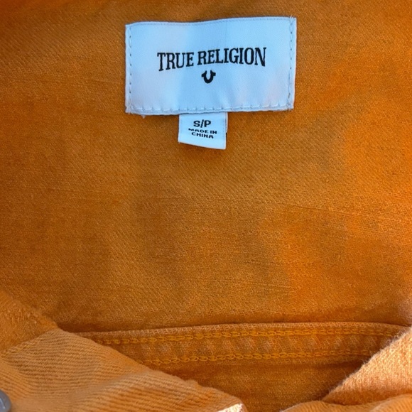 True Religion Women’s Jean Jacket Orange Sz SP - Picture 7 of 7